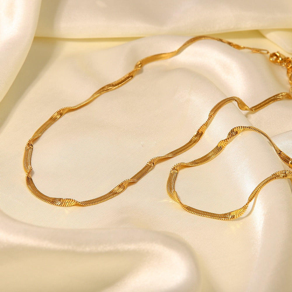 Roma 18k Gold Bracelet & Necklace Set