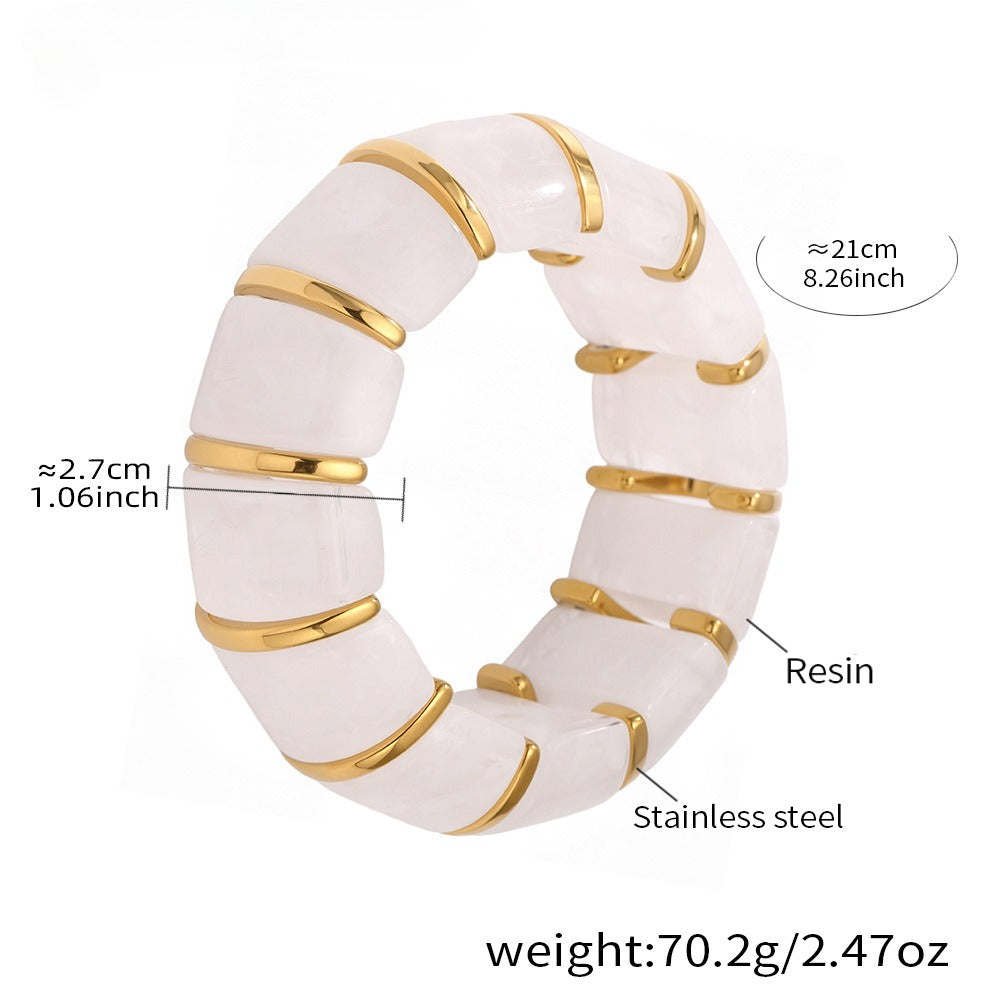 Aztec 18K Gold Resin Bangle
