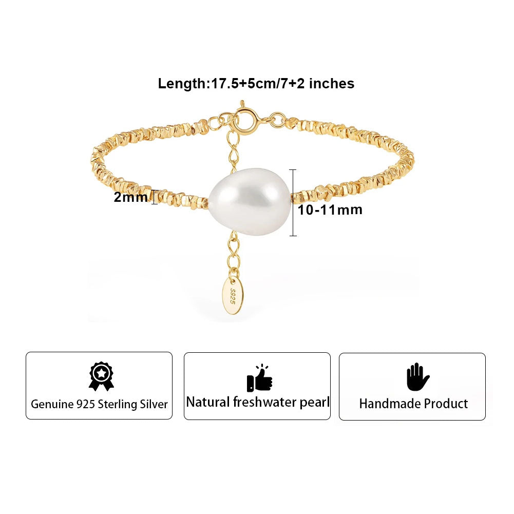 Baroque 14k Gold Vermeil Pearl Bracelet