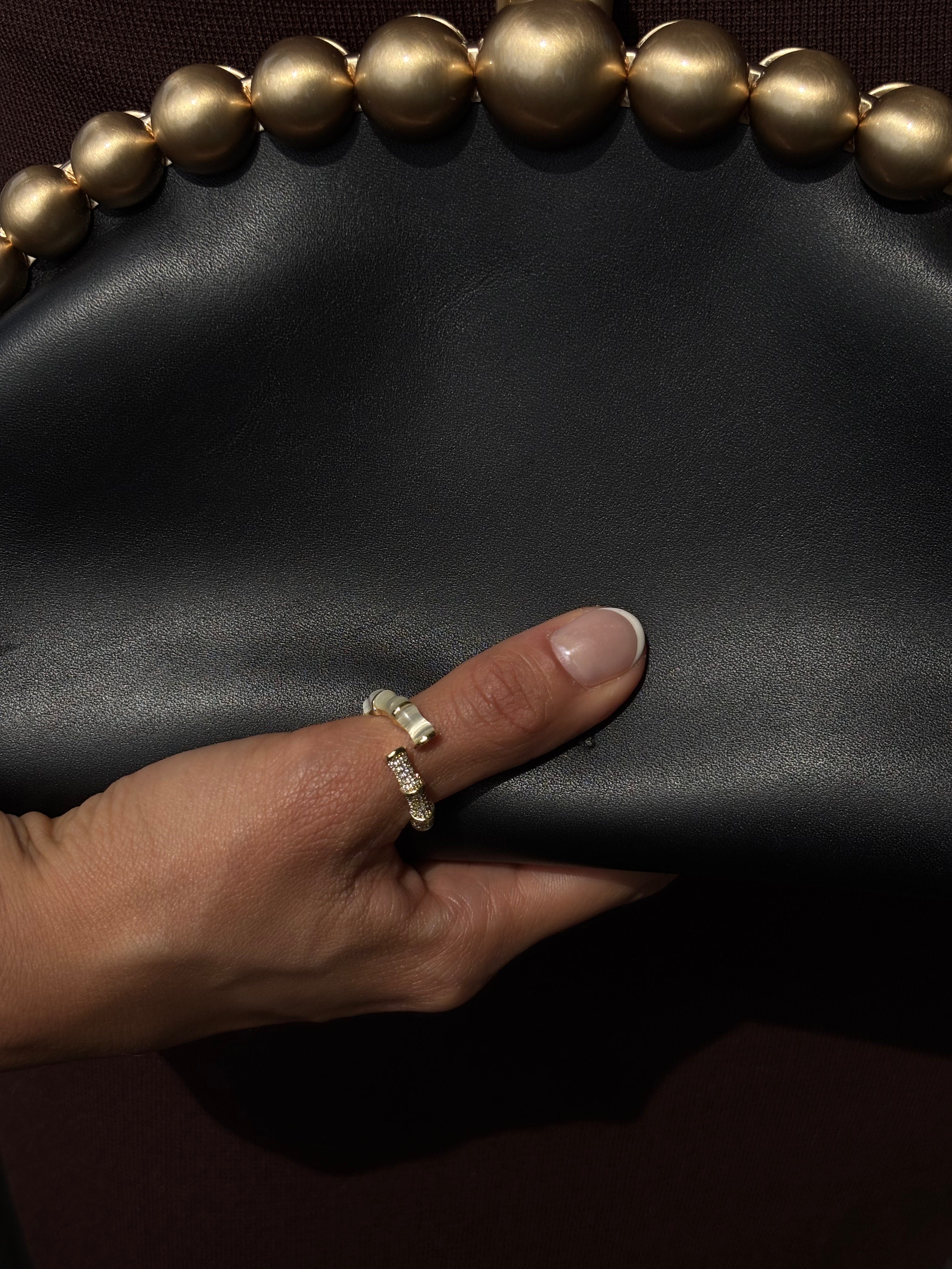 Golden Bamboo Gemstone Ring