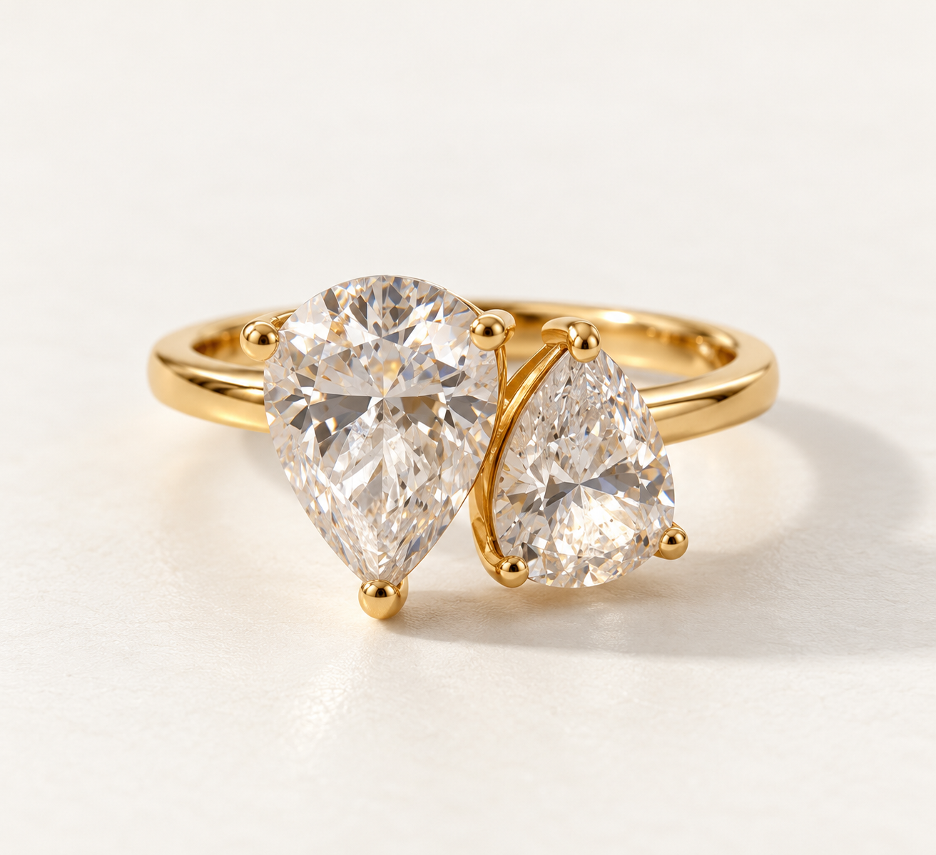 Pear Diamond Toi et Moi Ring