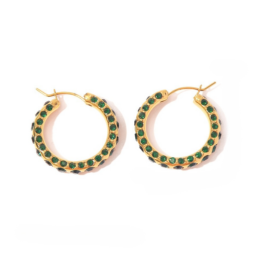 Ravella Gold Plated Zircon Hoops