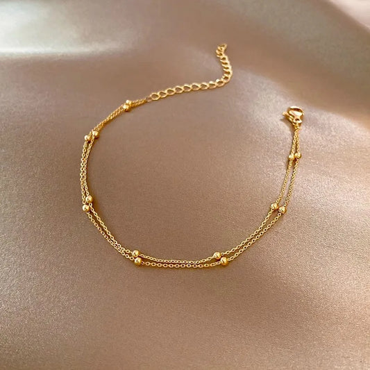 Gold Delicate Bead Bracelet