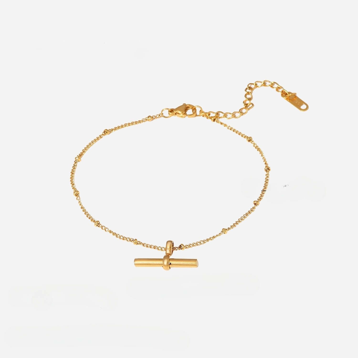 T-bar 18k Gold Anklet