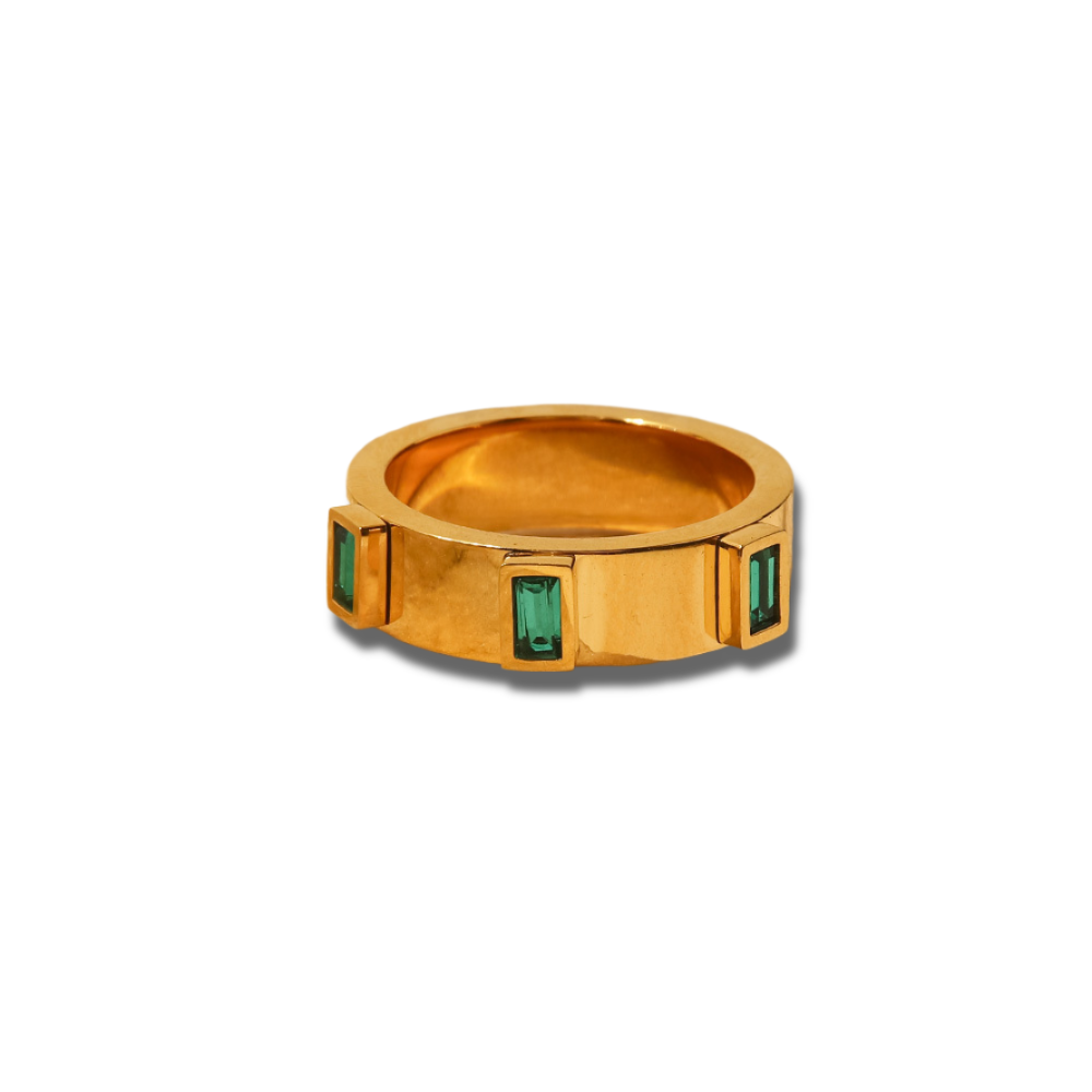 Emerald Gemstone Band Ring