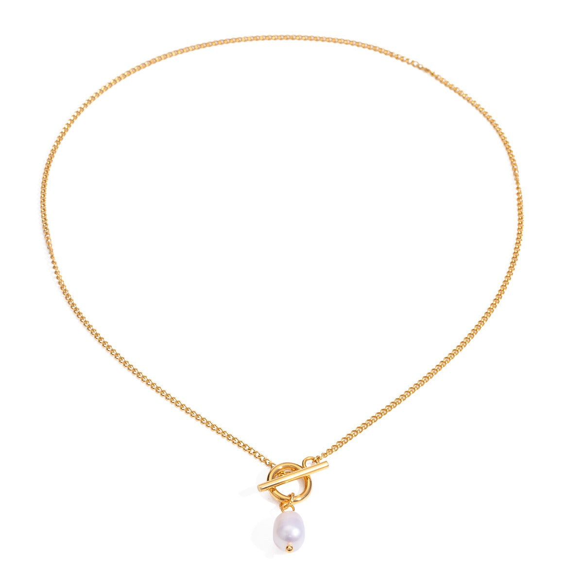 Gold Pearl Buckle Pendant Necklace – Trilussa Jewelers