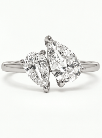 Pear Diamond Toi et Moi Ring