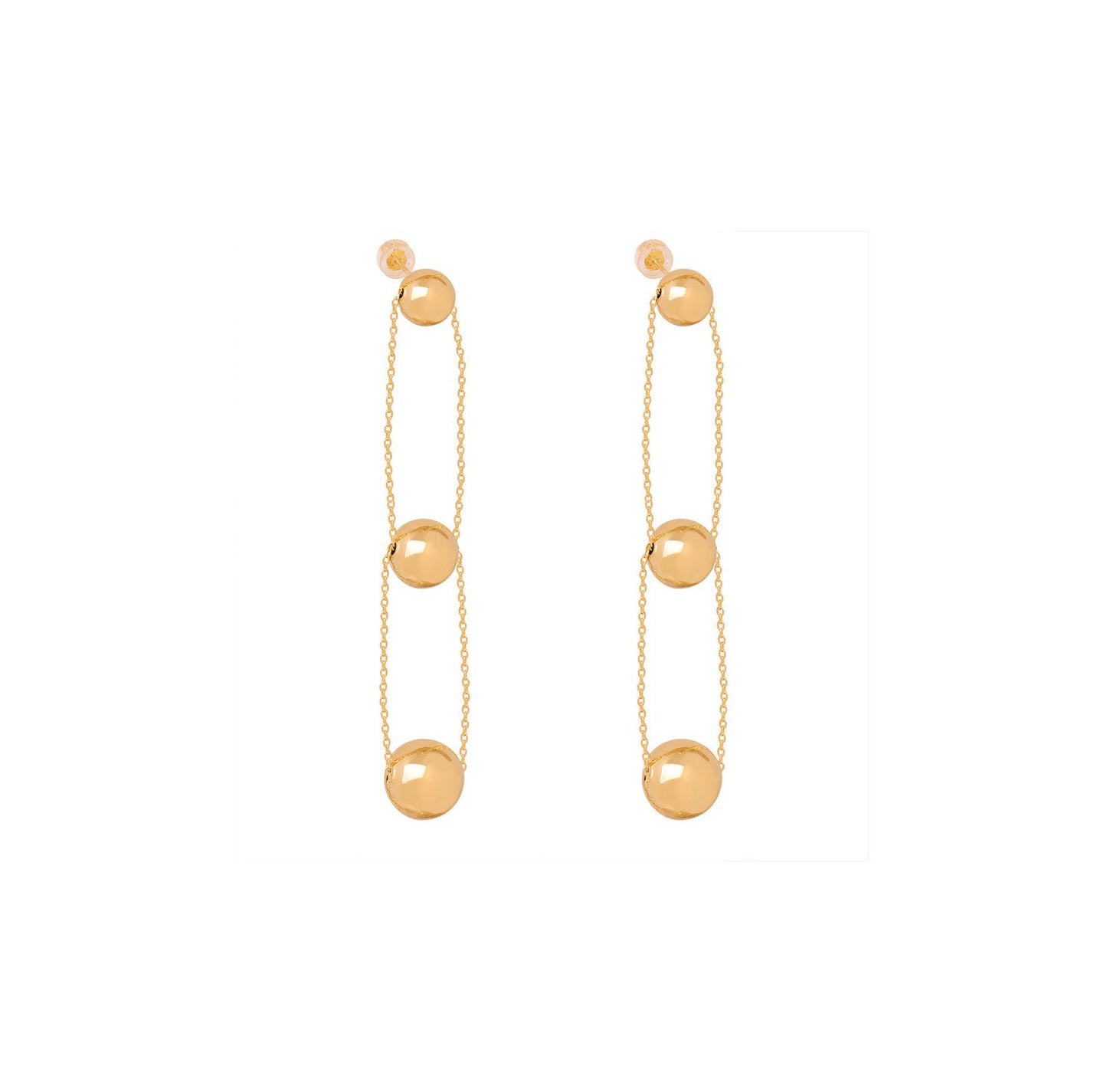 Tassel 18k Gold Drop Ball Earrings