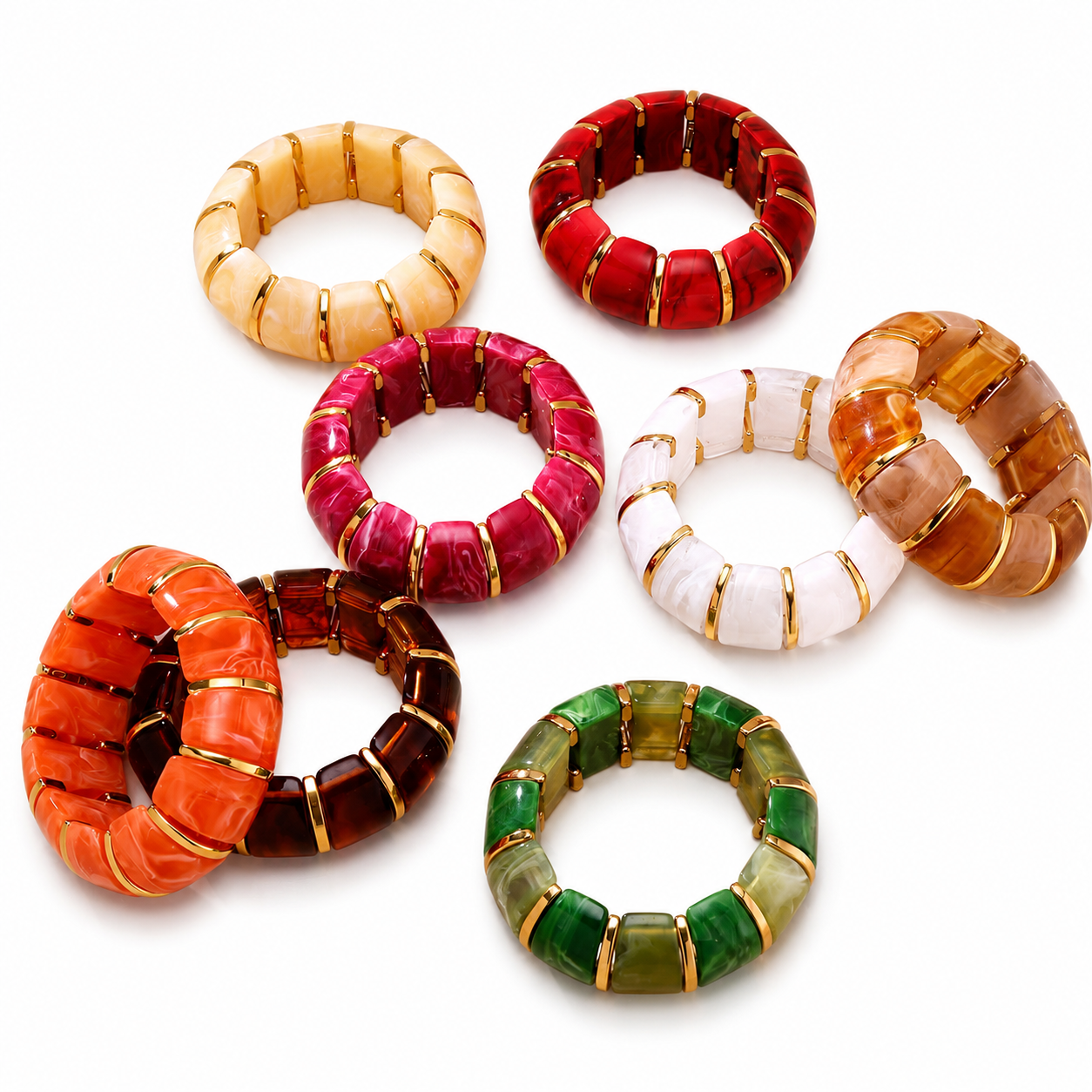 Aztec 18K Gold Resin Bangle