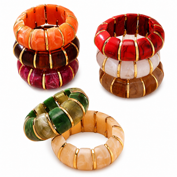 Aztec 18K Gold Resin Bangle